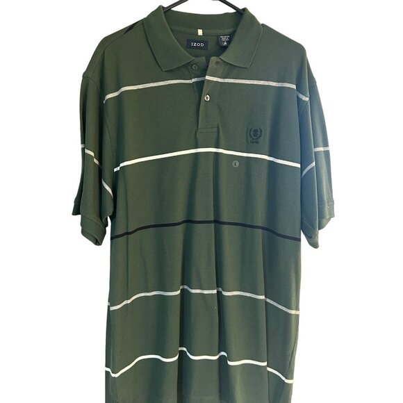 Izod Other - Izod Polo Shirt Mens Size Large Green w/Stripes NEW WITH TAGS!